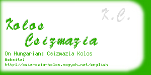 kolos csizmazia business card